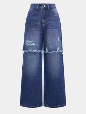 Micas Denim Patchwork Straight Leg Jeans M MC5-5